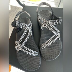 Black and White Strappy Sandals